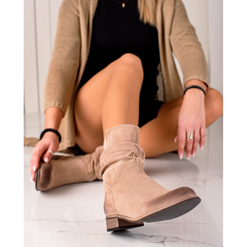 Evento Stivali da cowboy in pelle scamosciata beige 1