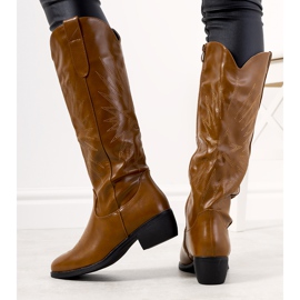 Stivali da cowboy marroni, alti Berthiaume marrone 1