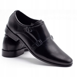 Olivier Scarpe in pelle maschile monaci 287l nero 3