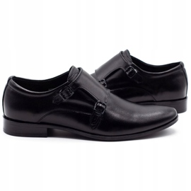 Olivier Scarpe in pelle maschile monaci 287l nero 4