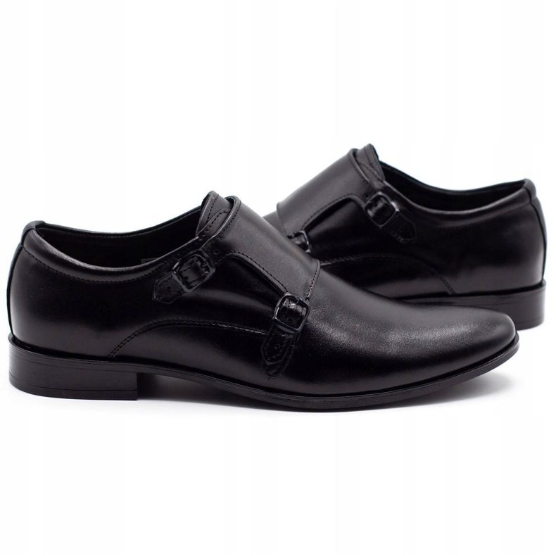Olivier Scarpe in pelle maschile monaci 287l nero 4