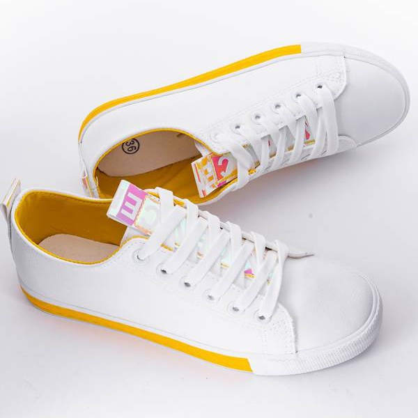 Sneakers bianche di Valerie bianco giallo 1