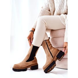 Stivali Pelle Lavoratori Laura Messi Beige 2421 2