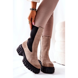 Stivali Pelle Lavoratori Laura Messi Beige chiaro 2421 marrone 2