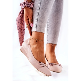 Décolleté con zeppa in pelle Monnari 0590-M04 Rosa chiaro 1