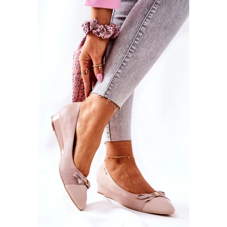 Décolleté con zeppa in pelle Monnari 0590-M04 Rosa chiaro 2