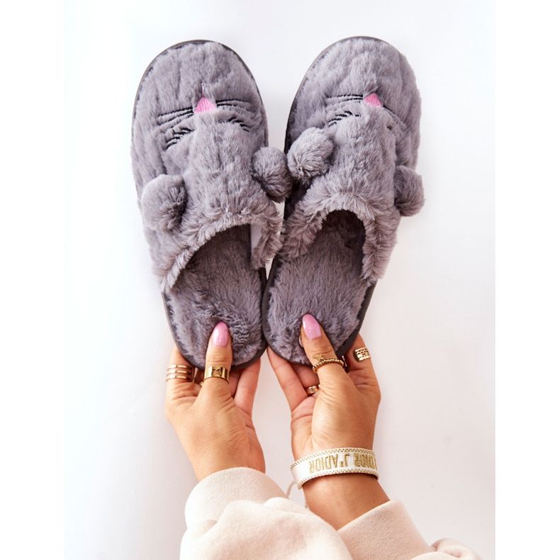 PE1 Pantofole Morbide Mouse Con Orecchie Luise Grigie grigio 1