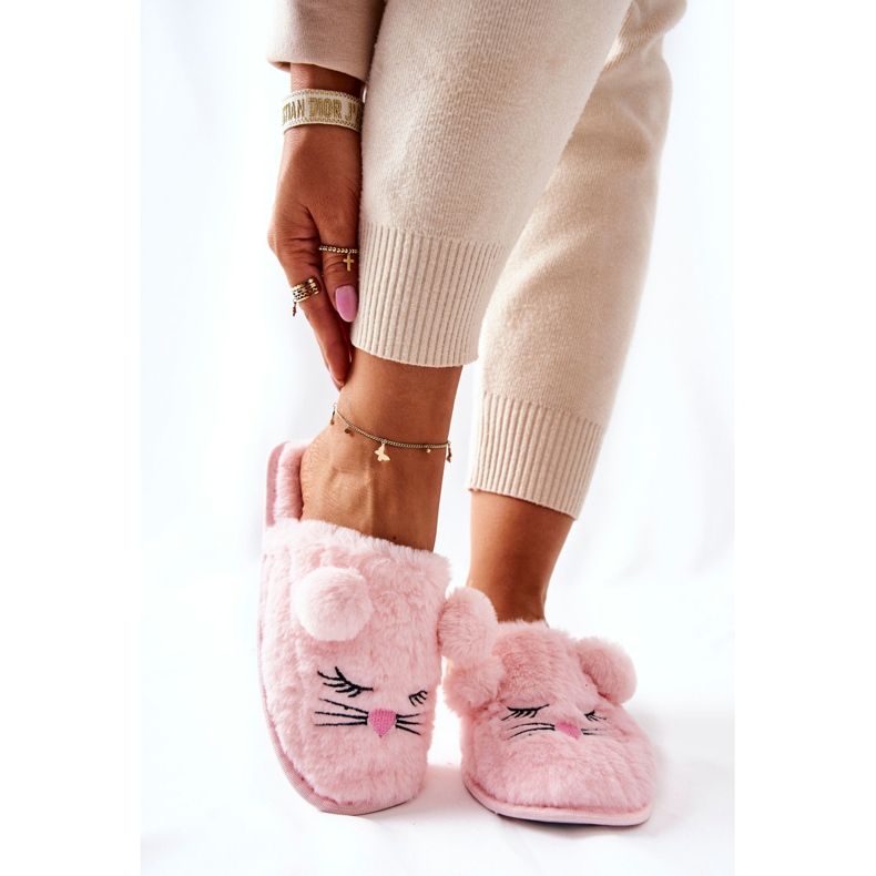 PE1 Pantofole morbide da topo con orecchie di Luise rosa 1