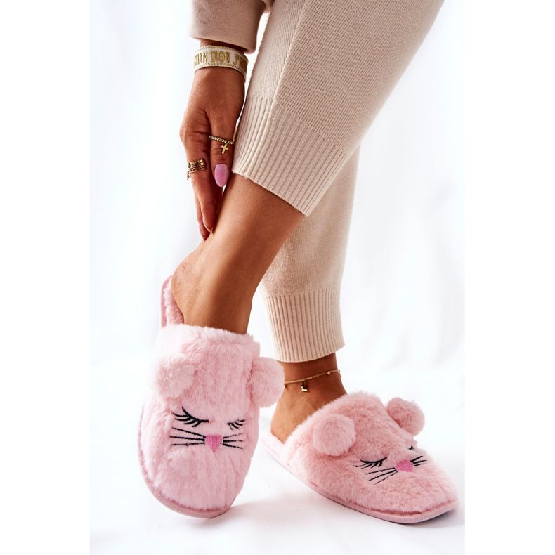 PE1 Pantofole morbide da topo con orecchie di Luise rosa 2