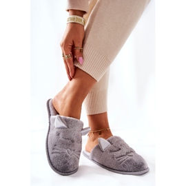 PE1 Pantofole Shiny Kitten Con Orecchie Kaisy Grigie d'argento grigio 2