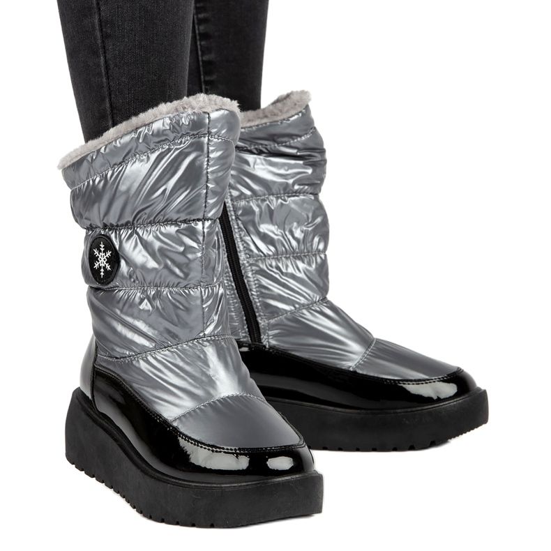 Stivali da neve femminile Flakes Filippo DBT3404 Black and Silver nero 6