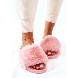 PB2 Pantofole in gomma rosa chiaro sensibili con pelliccia 2