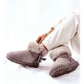 FS1 Mukluki Doposci Warm Fringe Grey Sorella grigio 1