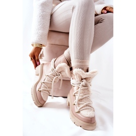 Lewski Shoes Stivali In Pelle Trappers Legati Lewski Beige 3116 2