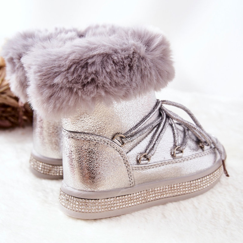 FR1 Doposci Bambini Con Pelliccia Argento Grandis 2