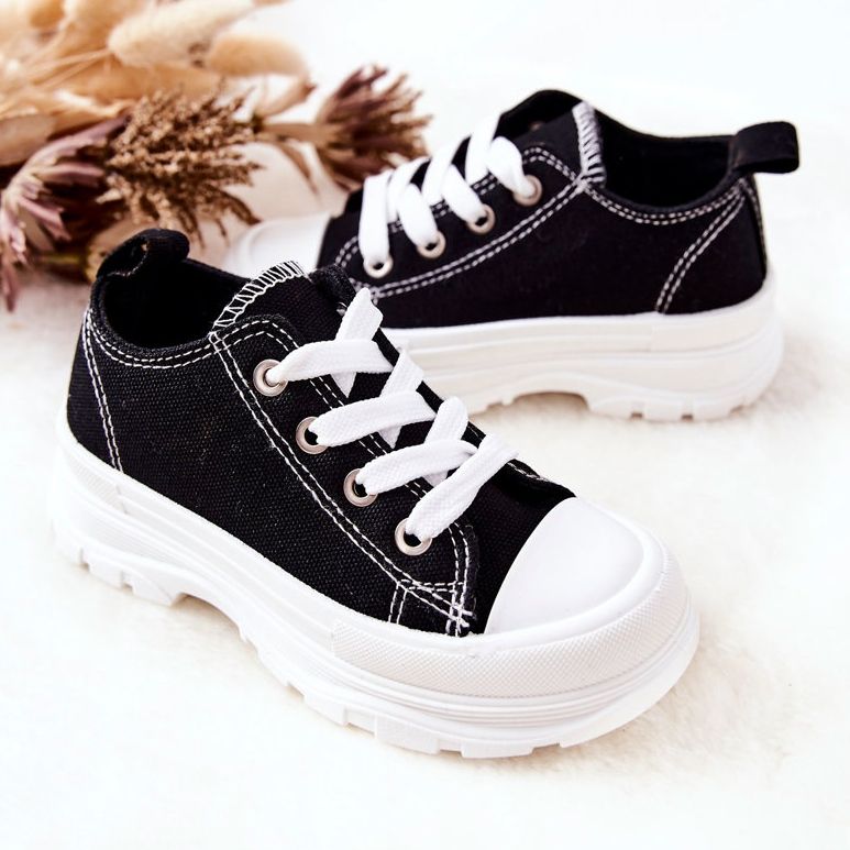 FR1 Sneakers per bambini sulla piattaforma del tempo di viaggio nero-bianco 2