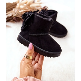 FR1 Stivali da neve caldi per bambini con fiocco nero Snowis 1