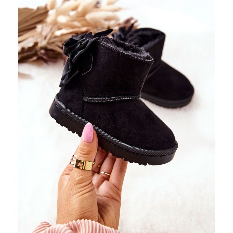 FR1 Stivali da neve caldi per bambini con fiocco nero Snowis 1