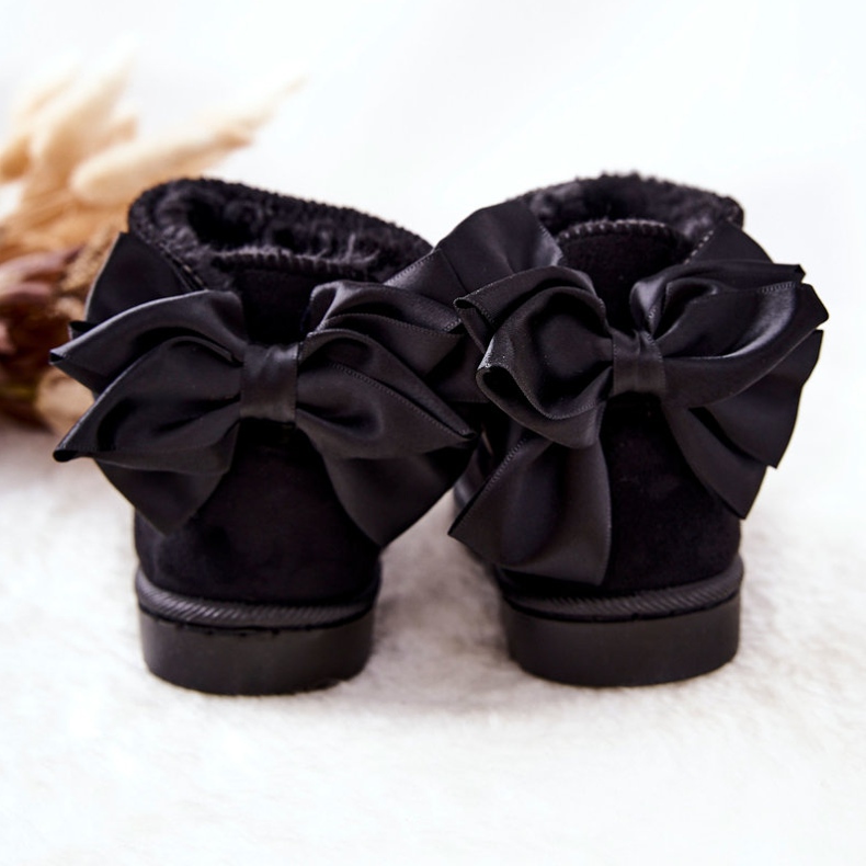 FR1 Stivali da neve caldi per bambini con fiocco nero Snowis 2