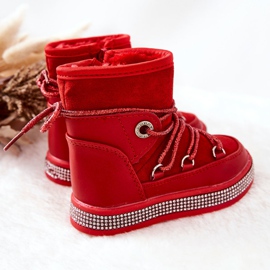 FR1 Stivali Da Neve Da Bambino Rossi Con Cubic Zirconia Wellma rosso 2
