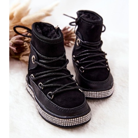 FR1 Stivali Da Neve Da Bambino Neri Con Cubic Zirconia Wellma nero 2