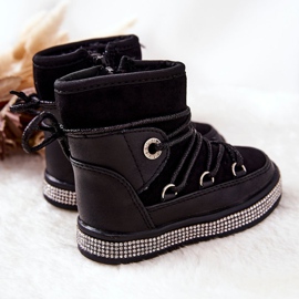 FR1 Stivali Da Neve Da Bambino Neri Con Cubic Zirconia Wellma nero 1