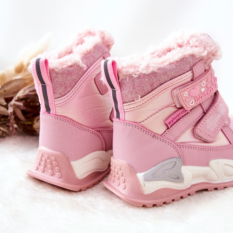 PJ2 Stivali da neve caldi per bambini rosa freddo 1