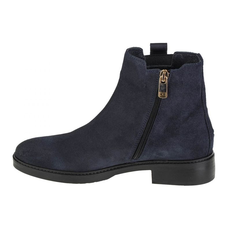 Tommy Hilfiger Stivaletto piatto in pelle scamosciata interlock W FW0FW05184-DW5 blu navy 1