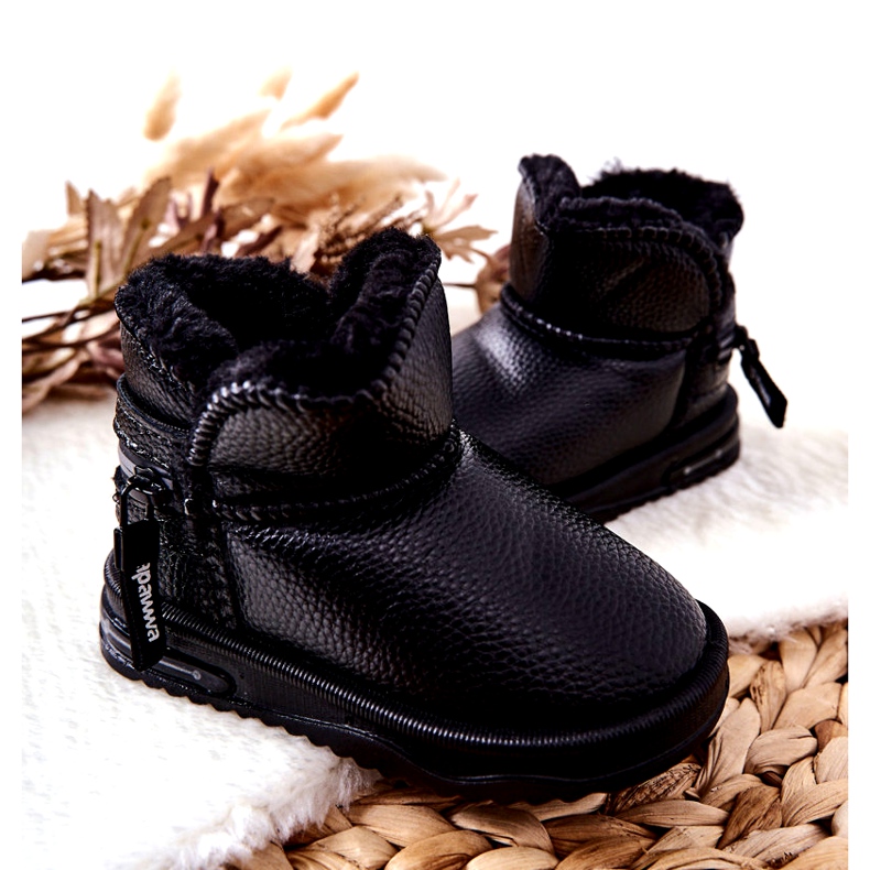 PA1 Stivali da neve per bambini Black Frosty nero 4