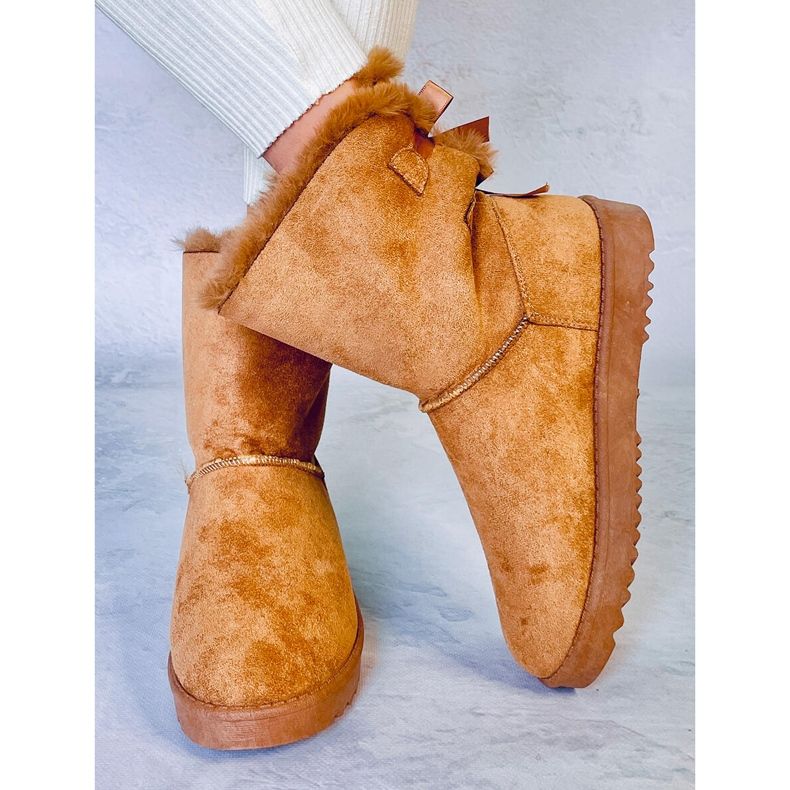 Doposci da donna con fiocchi Tosse Camel beige giallo 1