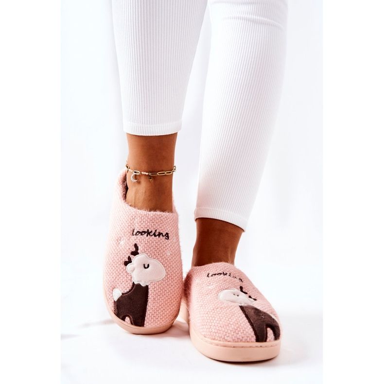 Pantofole calde Renna Rosa chiaro Jilly marrone 2