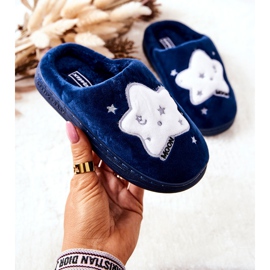 WJ1 Pantofole Calde Bambini Blu Navy Nella bianca 1
