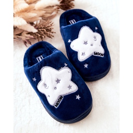 WJ1 Pantofole Calde Bambini Blu Navy Nella bianco 2