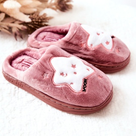 WJ1 Pantofole Bambini Stelle Rosa scuro Nella bianco 1