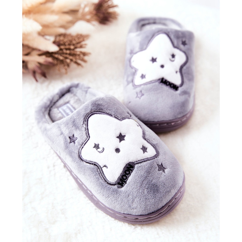 WJ1 Pantofole Bambini Stelle Grigie Nella bianco grigio 1