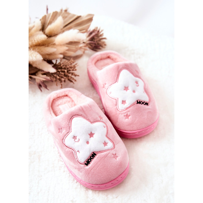 WJ1 Pantofole Bambini Stelle Rosa chiaro Nella bianca 2