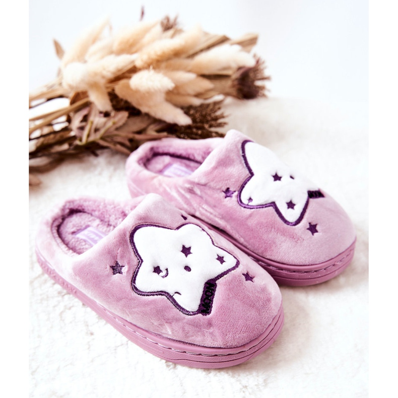 WJ1 Ciabatte Calde Bambini Viola Nella bianco 1