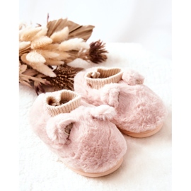 Calde Pantofole A Costine Rosa Chiaro Dessi beige 1