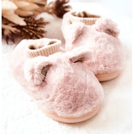 Calde Pantofole A Costine Rosa Chiaro Dessi beige 2
