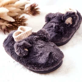 Calde Pantofole Con Costine Grigio Scuro Dessi 2
