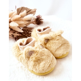 Calde Pantofole A Coste Gialle Dessi beige 1
