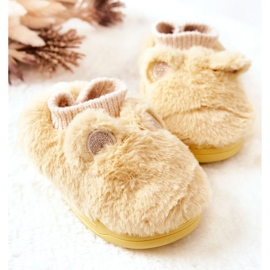 Calde Pantofole A Coste Gialle Dessi beige 2