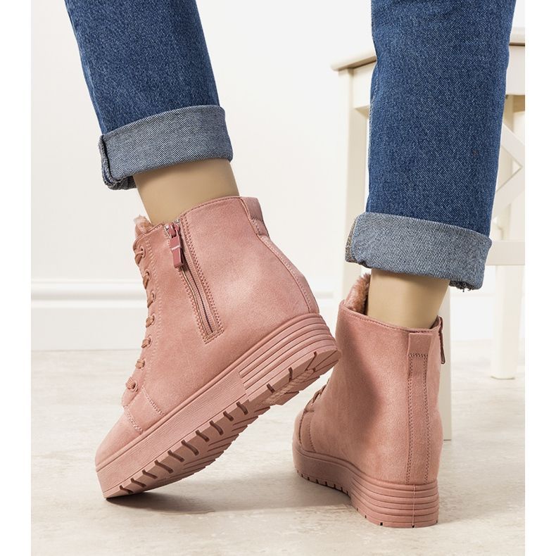 Sneakers rosa con zeppa Lara 1