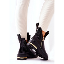 PA2 Stivali Neri Con Motivo A Coccodrillo Cut Out Crolisia Nera nero 1