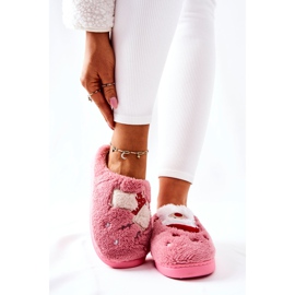 WJ1 Pantofole natalizie Babbo Natale e renne rosa 1