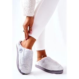 WJ1 Pantofole Pelliccia Calda Grigio Chiaro Mecy 2