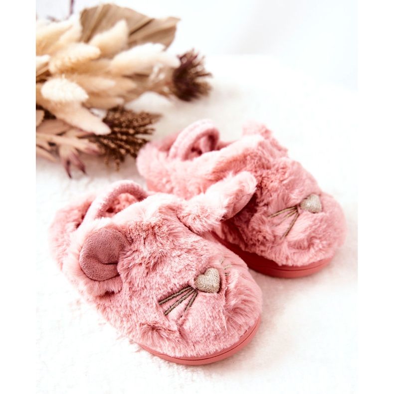 WJ1 Pantofole per bambini Gattini con orecchie Tammy rosa 1