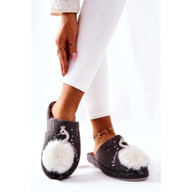 Calde pantofole Grey Rey's swan grigio 2