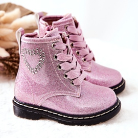 WT1 Stivaletti rosa lucidi laccati per bambini 1