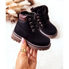 WT1 Stivali Trappers isolati neri per bambini Black Royals nero 1